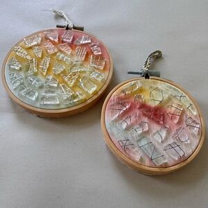 *HANDMADE* Custom Hand Stitched Glass Hoop Decor (2)